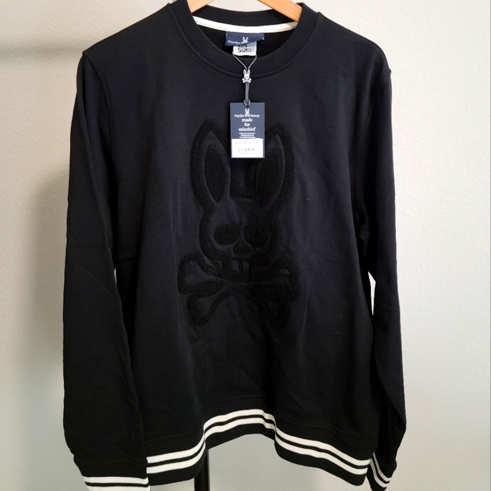 Psycho Bunny Mens Westgate Sweatshirt. Large Black